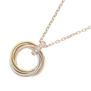 Cartier Trinity Diamond Necklace, 5-Piece, 18KPG, 18KYG, 18KWG (B7058700) Pen...